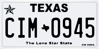 TX license plate CIM0945
