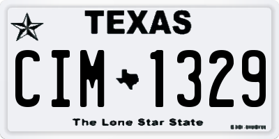 TX license plate CIM1329