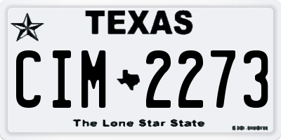 TX license plate CIM2273