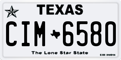 TX license plate CIM6580