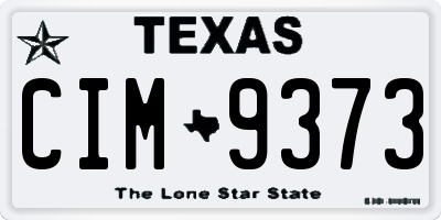 TX license plate CIM9373
