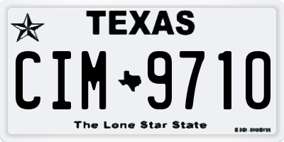 TX license plate CIM9710