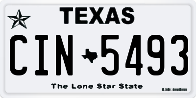 TX license plate CIN5493