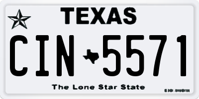 TX license plate CIN5571