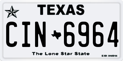 TX license plate CIN6964