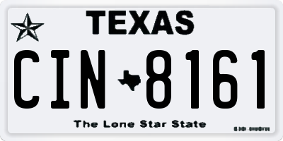 TX license plate CIN8161