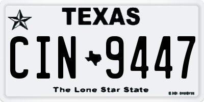 TX license plate CIN9447