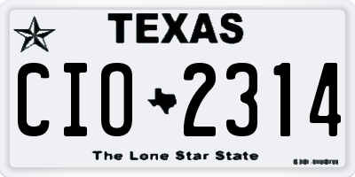 TX license plate CIO2314