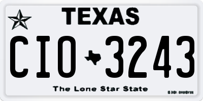 TX license plate CIO3243