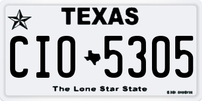 TX license plate CIO5305