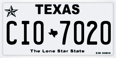 TX license plate CIO7020