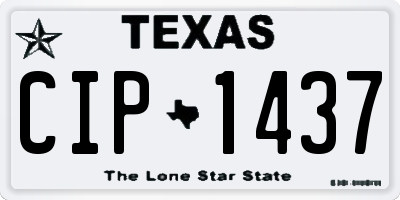 TX license plate CIP1437