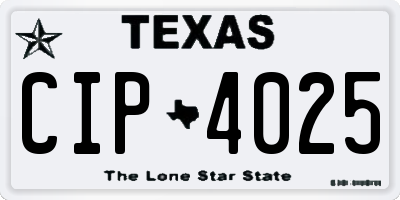 TX license plate CIP4025