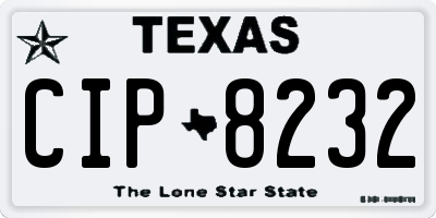 TX license plate CIP8232