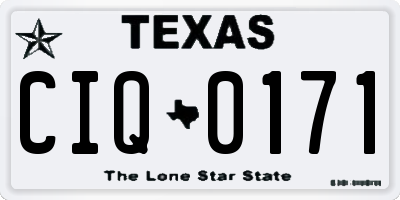 TX license plate CIQ0171