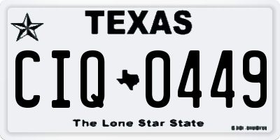 TX license plate CIQ0449