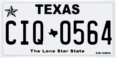 TX license plate CIQ0564