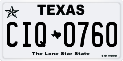 TX license plate CIQ0760