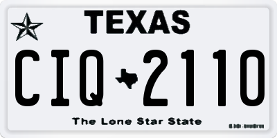 TX license plate CIQ2110