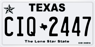 TX license plate CIQ2447