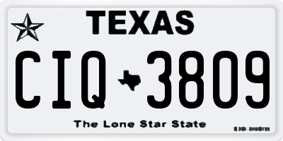 TX license plate CIQ3809