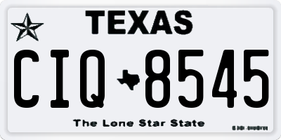 TX license plate CIQ8545