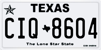 TX license plate CIQ8604