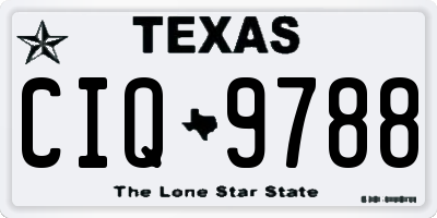 TX license plate CIQ9788