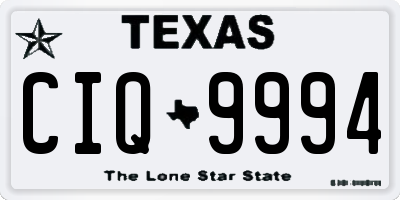 TX license plate CIQ9994