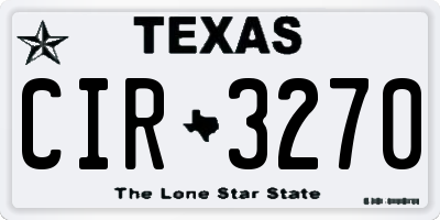 TX license plate CIR3270
