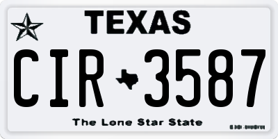 TX license plate CIR3587