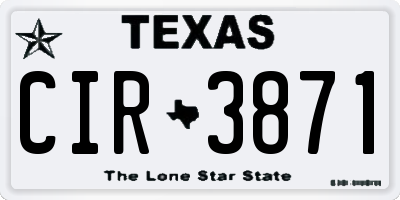 TX license plate CIR3871