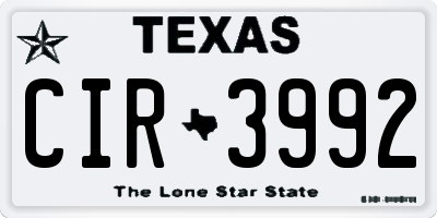 TX license plate CIR3992