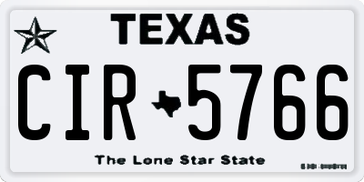 TX license plate CIR5766