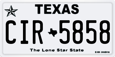 TX license plate CIR5858