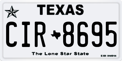 TX license plate CIR8695