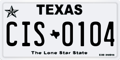 TX license plate CIS0104