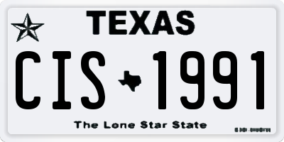TX license plate CIS1991