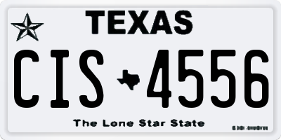 TX license plate CIS4556