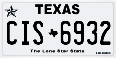 TX license plate CIS6932