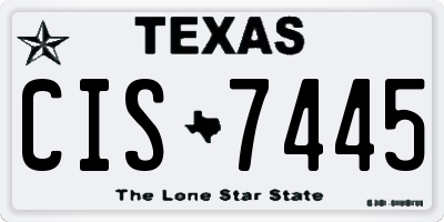 TX license plate CIS7445