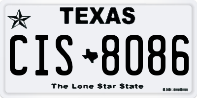 TX license plate CIS8086