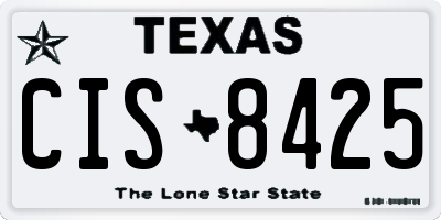 TX license plate CIS8425