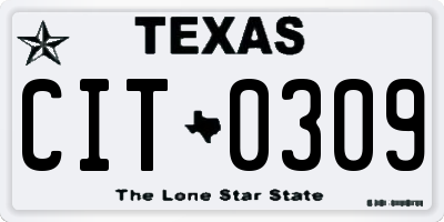 TX license plate CIT0309