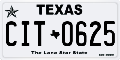 TX license plate CIT0625