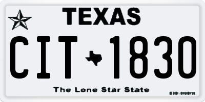 TX license plate CIT1830