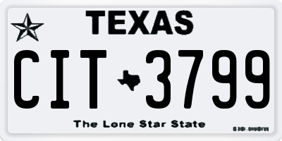 TX license plate CIT3799