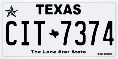 TX license plate CIT7374