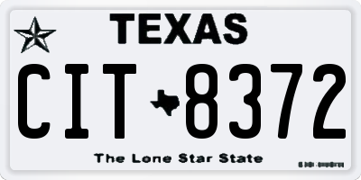TX license plate CIT8372
