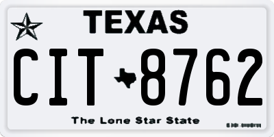 TX license plate CIT8762